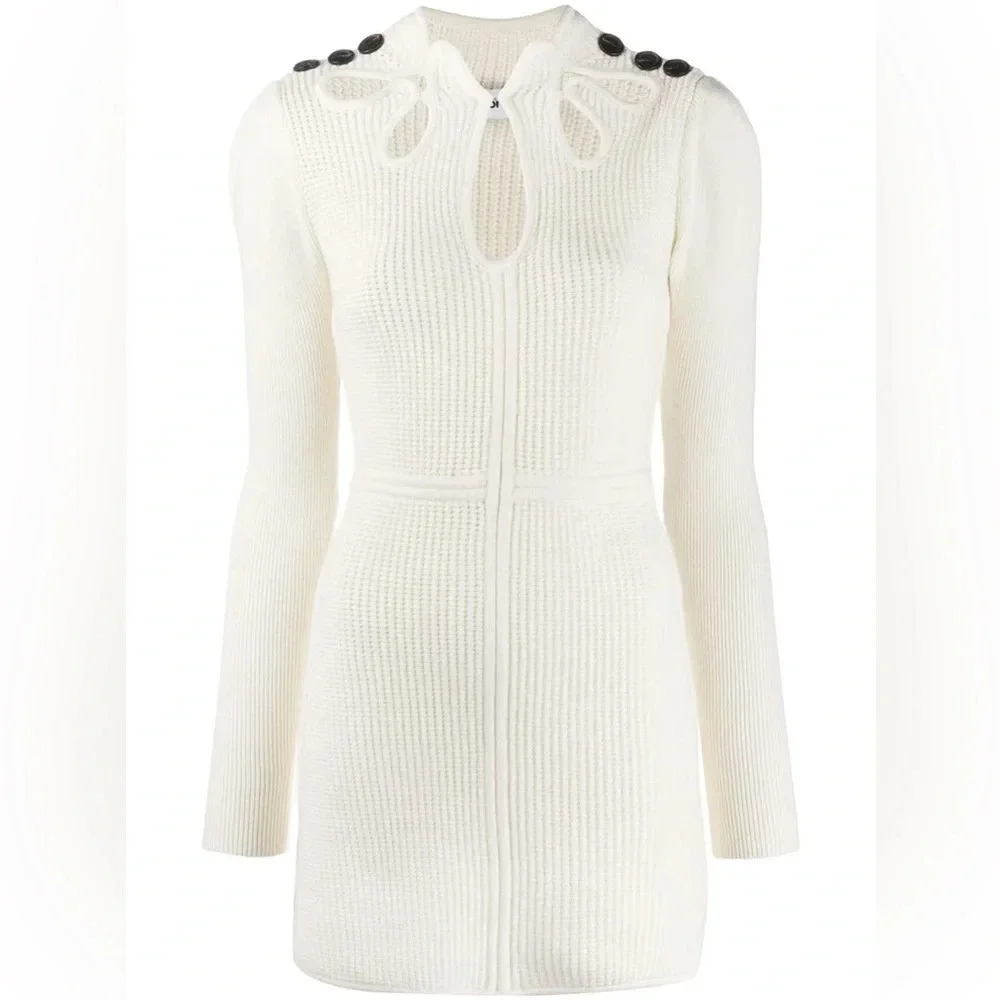 Self-Portrait Knit Cut Out Tunic Dress - Picture 6 of 10